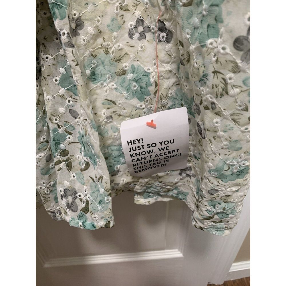 ASOS Women's 10 Eyelet Tiered Midi Tea Dress Mixed Ditsy Print Embroidered NWT - Picture 5 of 11